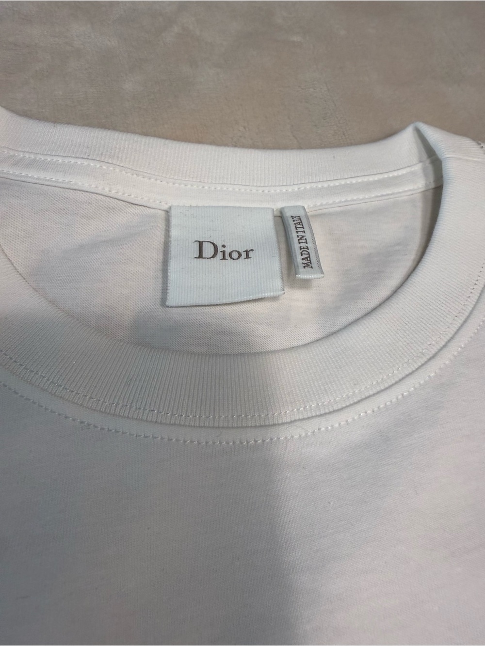 Dior White Crewneck T-Shirt with Multicolor Embroidered Motif - Picture 3 of 8